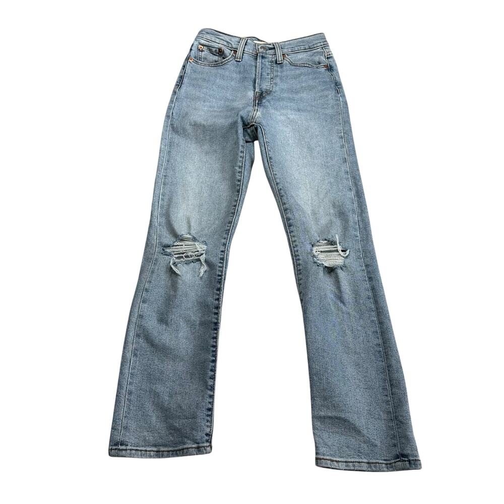 LEVIS Levi's‎ Distressed Light Blue Denim Wedgie Straight Women's Size 25